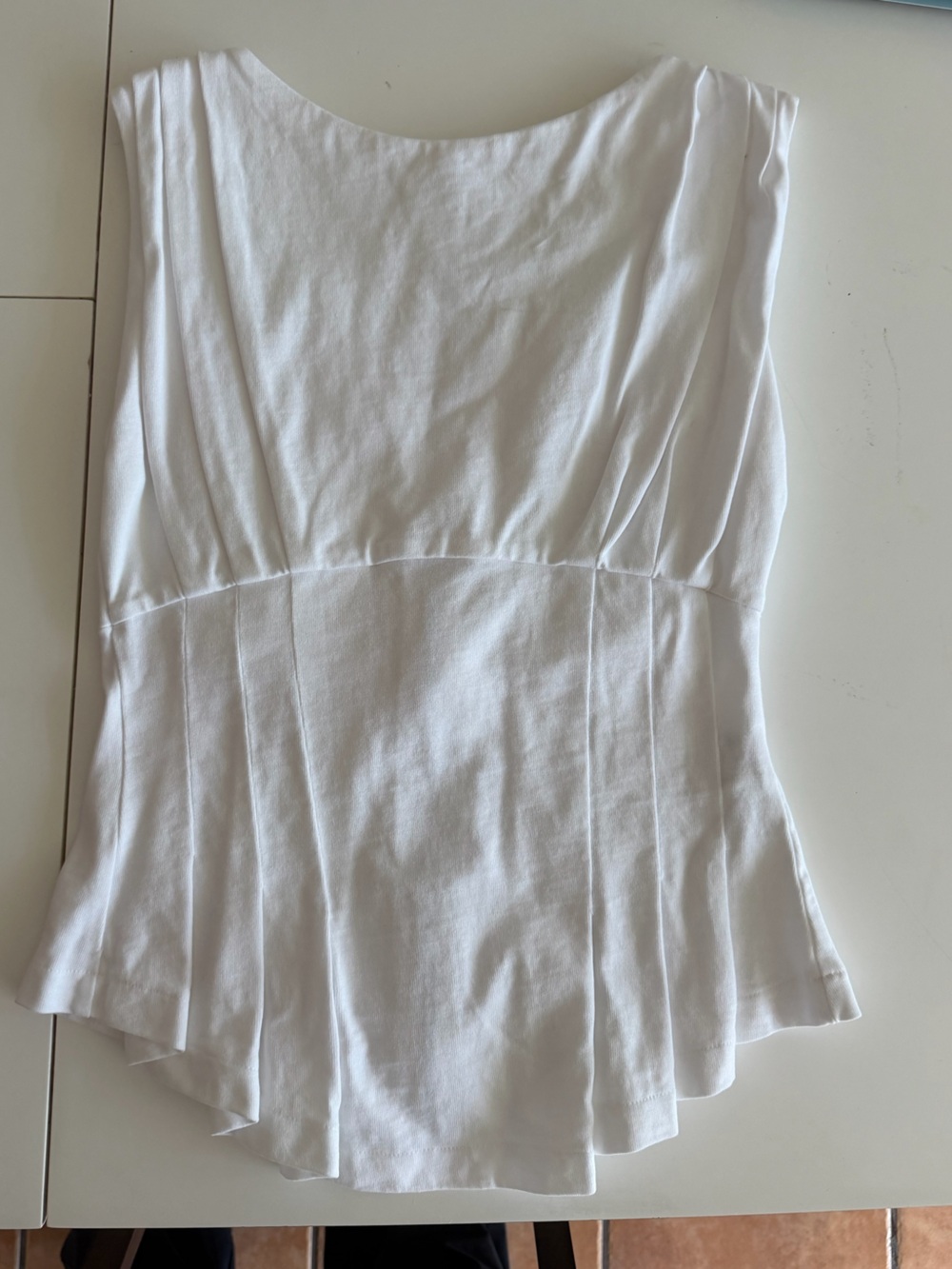Zara White Top with Panel Detailing
